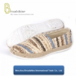 Slip-on Women Casual Footwear with Stripe Jute Material