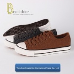 Classical Low Cutting Canvas Shoes with Worsted Upper for Winter